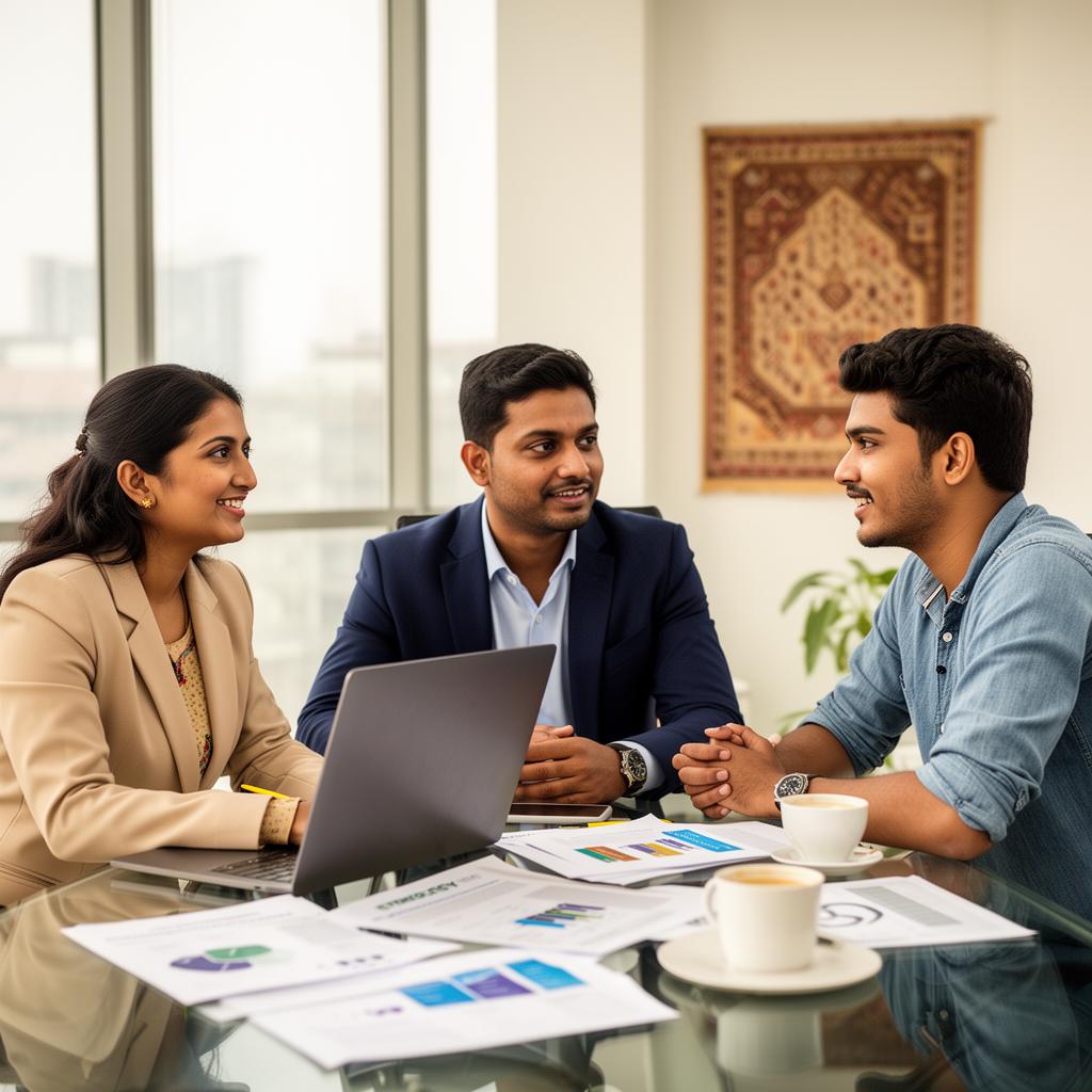 YESS Bangla consultants collaborating in a Dhaka office